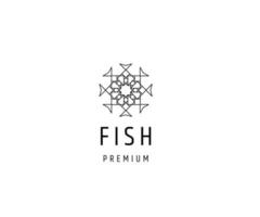 modelo de design de ícone de logotipo de peixe abstrato vetor