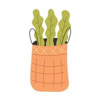 cesta de folhas verdes vetor