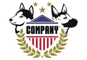 vetor de logotipo de cão de segurança