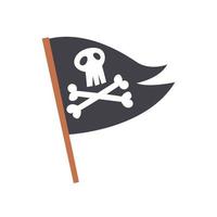 bandeira de pirata preta com caveira vetor