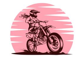 Feminino motocross Vector Design Ilustração