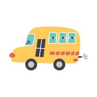 ônibus escolar de transporte de desenho vetorial vetor