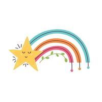 estrela faz bebê um arco-íris vetor