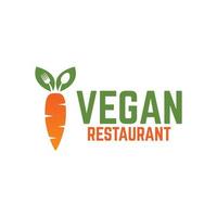 vetor de logotipo de restaurante vegano em fundo branco