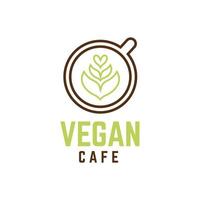 vetor de logotipo de café vegano em fundo branco