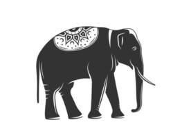 silhueta de um elefante isolado no fundo branco vetor