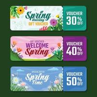 voucher de oferta de venda de primavera vetor