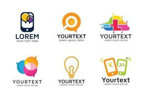 conjunto de logotipos de tecnologia moderna vetor