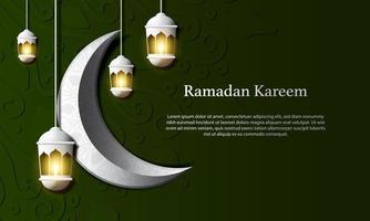 gráfico de vetor de ramadan kareem com lua branca. apto para cartão, papel de parede e outros.