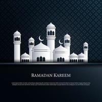 gráfico de vetor de ramadan kareem com mesquita branca. apto para cartão, papel de parede e outros.