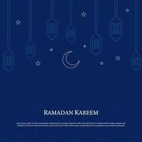 gráfico de vetor de ramadan kareem com fundo azul. ilustração vetorial.