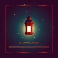 gráfico de vetor de ramadan kareem com lanterna vermelha. apto para cartão, papel de parede e outros.