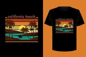 design de camiseta vintage retrô da praia da califórnia vetor