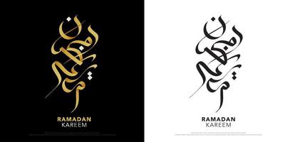 logotipos de caligrafia do ramadan 2022 saudação com logotipo de ramadan kareem de letras de tipografia. ilustração vetorial vetor