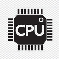 Sinal de símbolo de ícone de CPU vetor