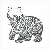 mandala animal com flor, ilustração vetorial. vetor