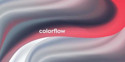 fundo de onda líquida colorida, elemento de vetor de fluxo de cor 3d dinâmico para site, folheto, pôster. ilustração em vetor ondulado colorido, design de fundo moderno.
