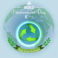dia mundial do meio ambiente com reciclagem de conceito vetor