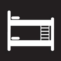 Sinal de símbolo de ícone de cama vetor