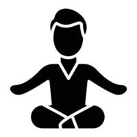 ícone de glifo de meditação vetor