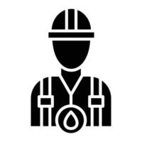 ícone de glifo de trabalhador de petróleo vetor