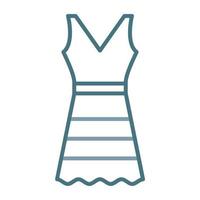 ícone de duas cores de linha de vestido de verão vetor