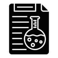 ícone de glifo de relatório de laboratório vetor