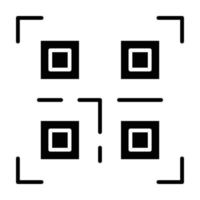 ícone de glifo de código qr vetor
