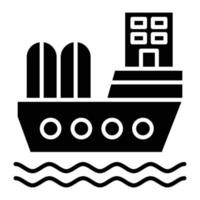 ícone de glifo de navio de óleo vetor