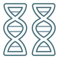ícone de duas cores de linha de DNA vetor
