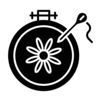 ícone de glifo de bordado vetor
