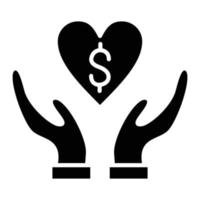 ícone de glifo de organização sem fins lucrativos vetor