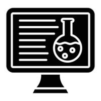 ícone de glifo de química online vetor