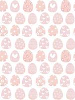 padrão de ovos de páscoa pastel rosa fofo sem costura para fundo vetor