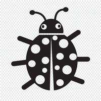 Sinal de símbolo de ícone de bug vetor