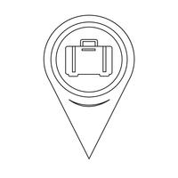 Mapa de ponteiro de bagagem ícone vetor