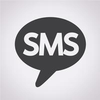 Sinal de símbolo de ícone de SMS vetor