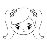 cabeça do personagem de avatar menina bonitinha vetor