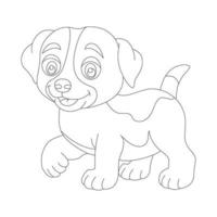 página de coloração de contorno de cachorrinho fofo para crianças página de coloração de animais vetor