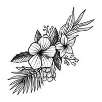 mão desenhando vetor de ilustração vintage floral