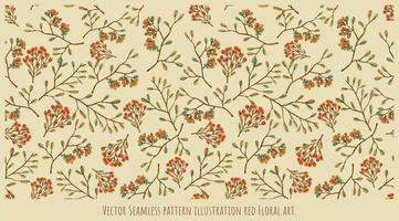 ilustração vetorial sem costura padrão floral vermelho vetor