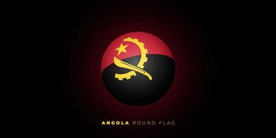 bandeira redonda de angola com design de estilo 3d. fundo de dia da independência de angola. vetor
