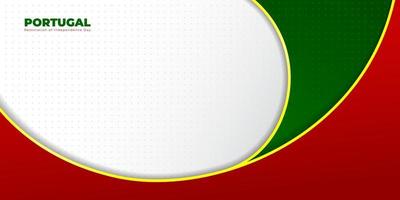 abstrato vermelho e verde com design de linhas amarelas. design de modelo de dia da independência da restauração de portugal. vetor