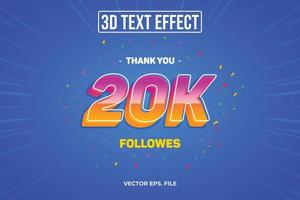 20k efeitos de texto 3d editáveis especiais vetor