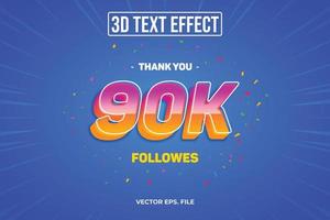 90k efeitos de texto 3D editáveis especiais vetor