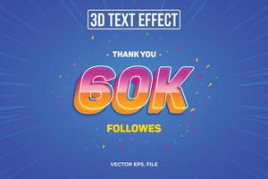 60k efeitos de texto 3d editáveis especiais vetor