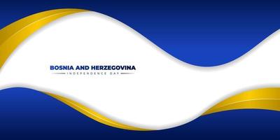 linha azul e amarela ondulada no design de fundo branco. modelo de dia da independência da bósnia e herzegovina. vetor