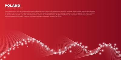 abstrato vermelho com design de pequenas luzes a voar. projeto do dia da independência da polônia. vetor