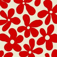 padrão de hipster floral vermelho minimalista vetor