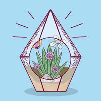 Planta dentro de vidro poliedro vetor